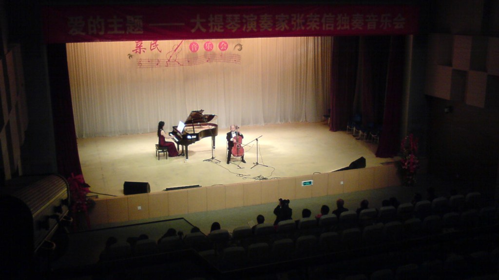 与大提琴家的演出